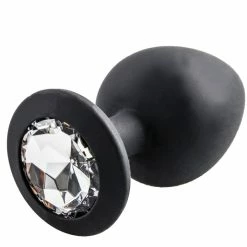 Cheap ⌛ Bondara&Sex Bejewelled Black Silicone Butt Plug ? 2.5, 3 Or 3.5 Inch 🔥