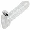 Top 10 👍 Bondara Clear Textured Vibrating Cock Sleeve With Ball Strap 😉